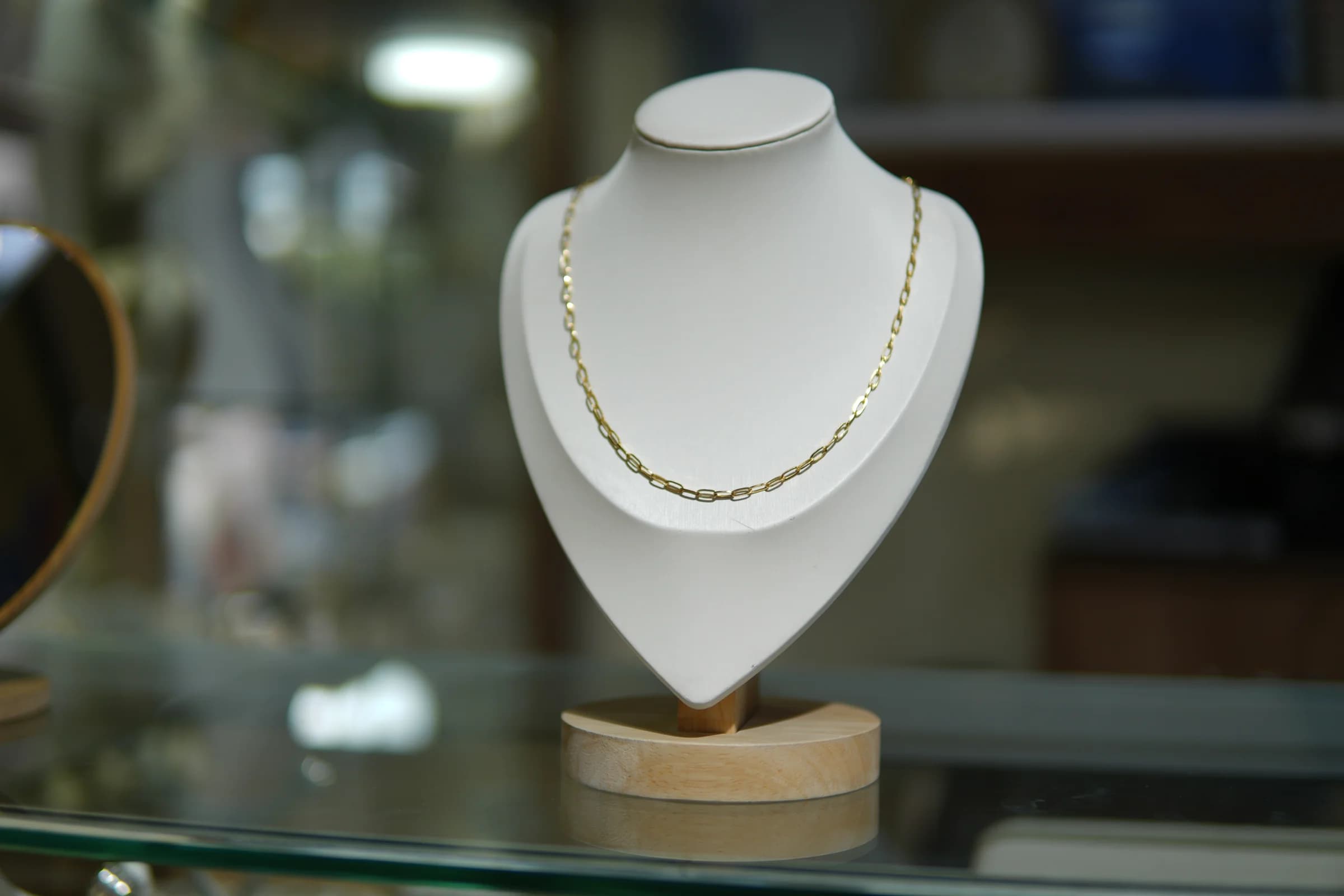 Cadena de eslabón alargado en oro amarillo 18k — vista 4