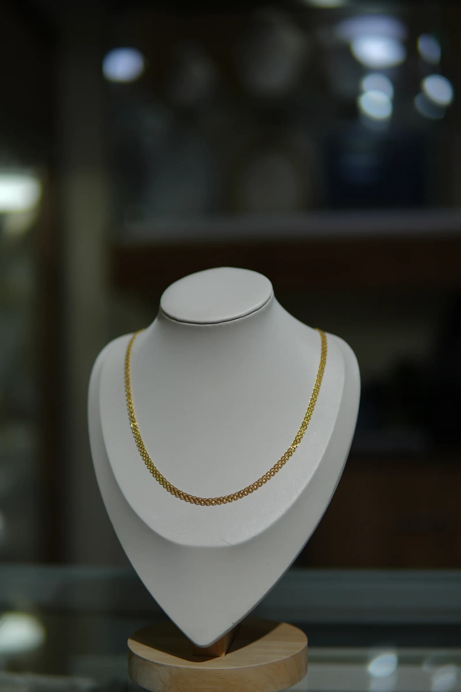 Cadena de textura doble en oro amarillo 18k — vista 1