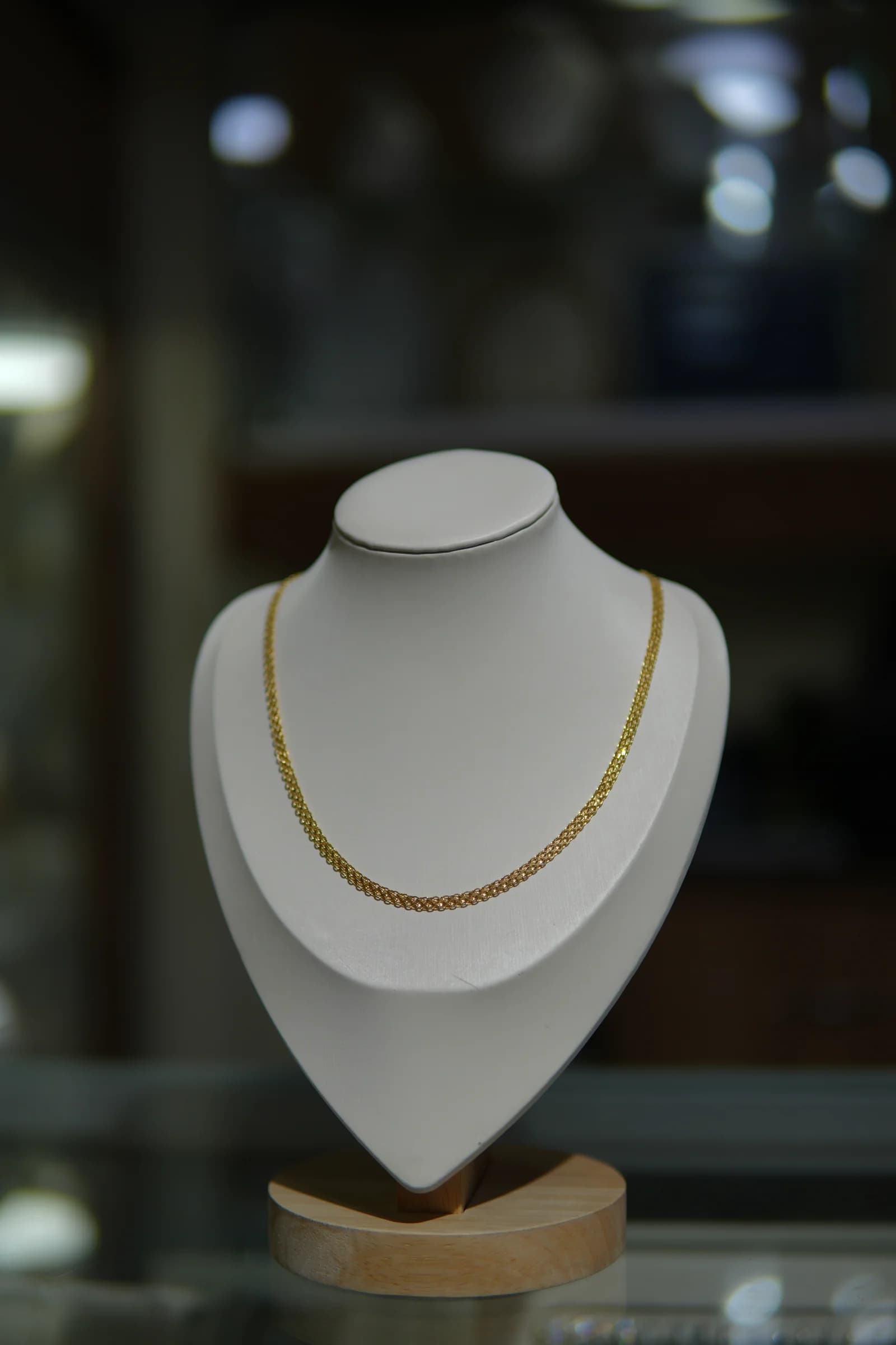Cadena de textura doble en oro amarillo 18k — vista 3