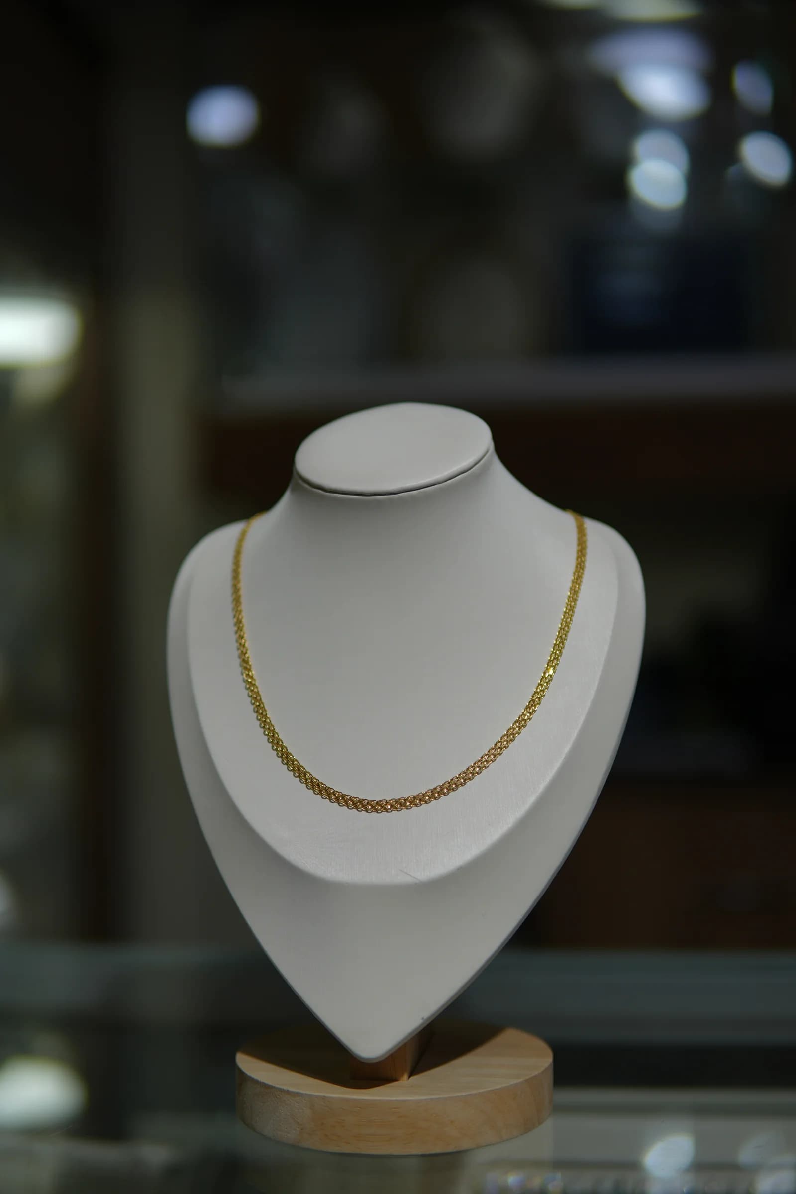 Cadena de textura doble en oro amarillo 18k — vista 4