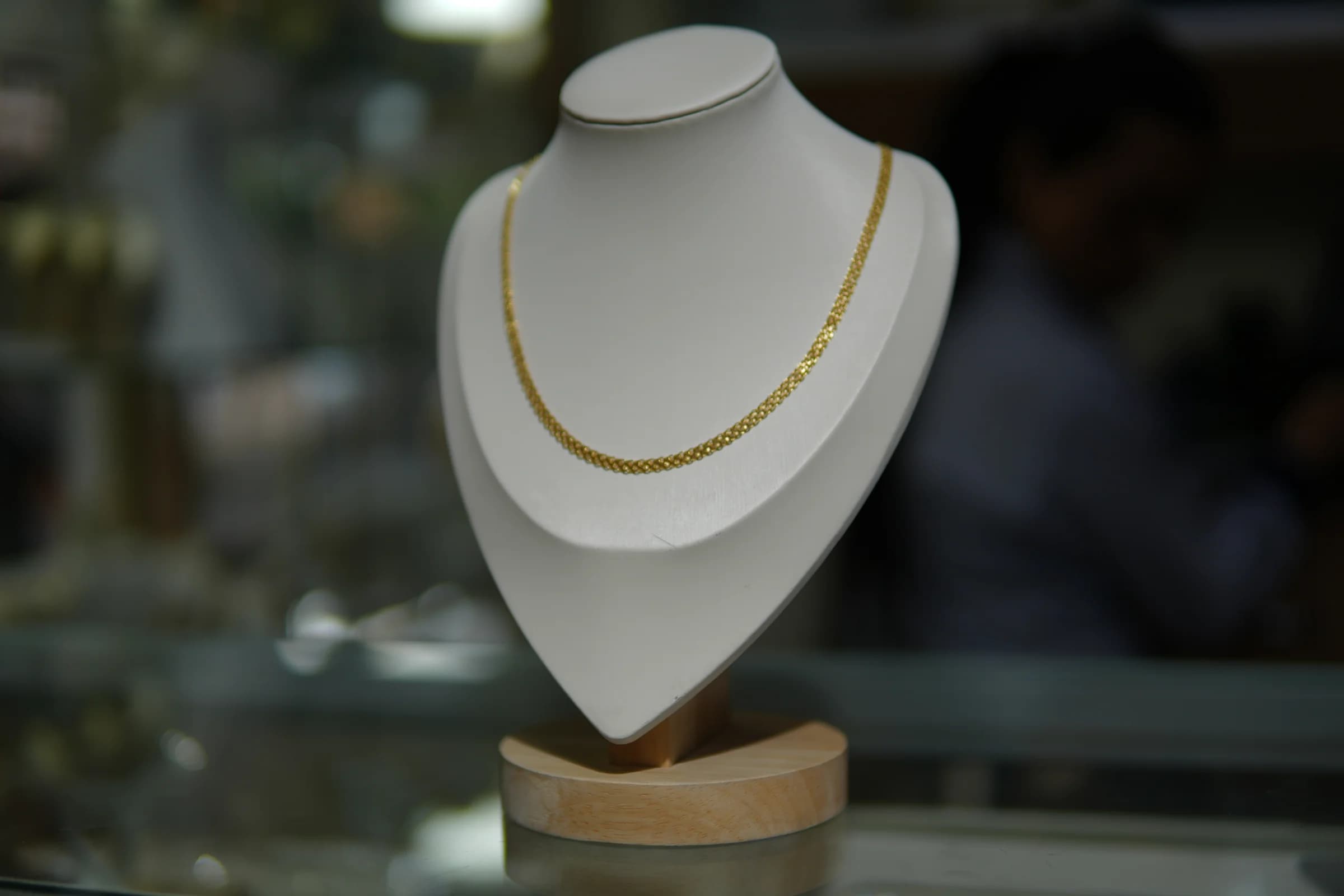 Cadena de textura doble en oro amarillo 18k — vista 5