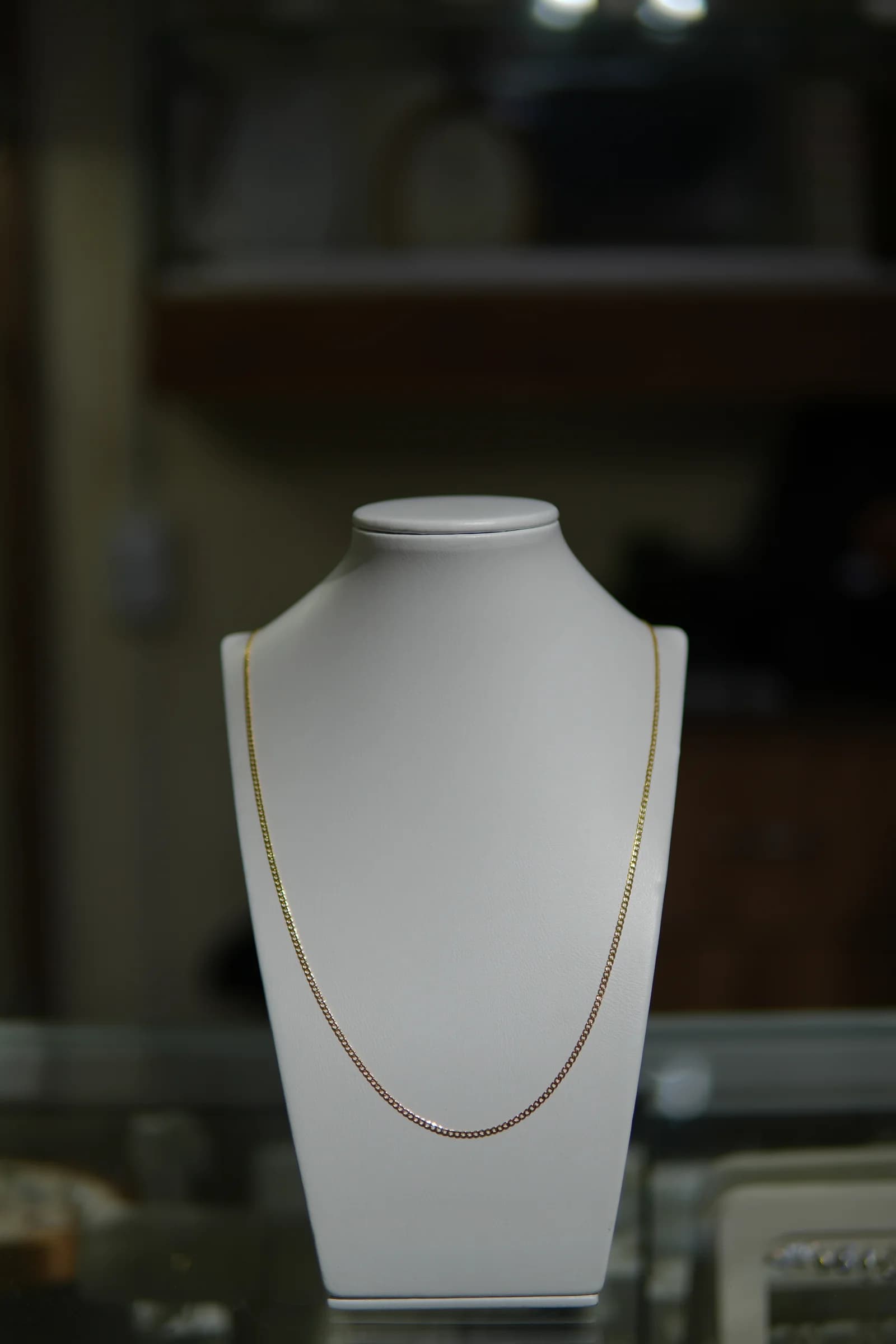 Cadena larga de línea luminosa en oro amarillo 18k — vista 5