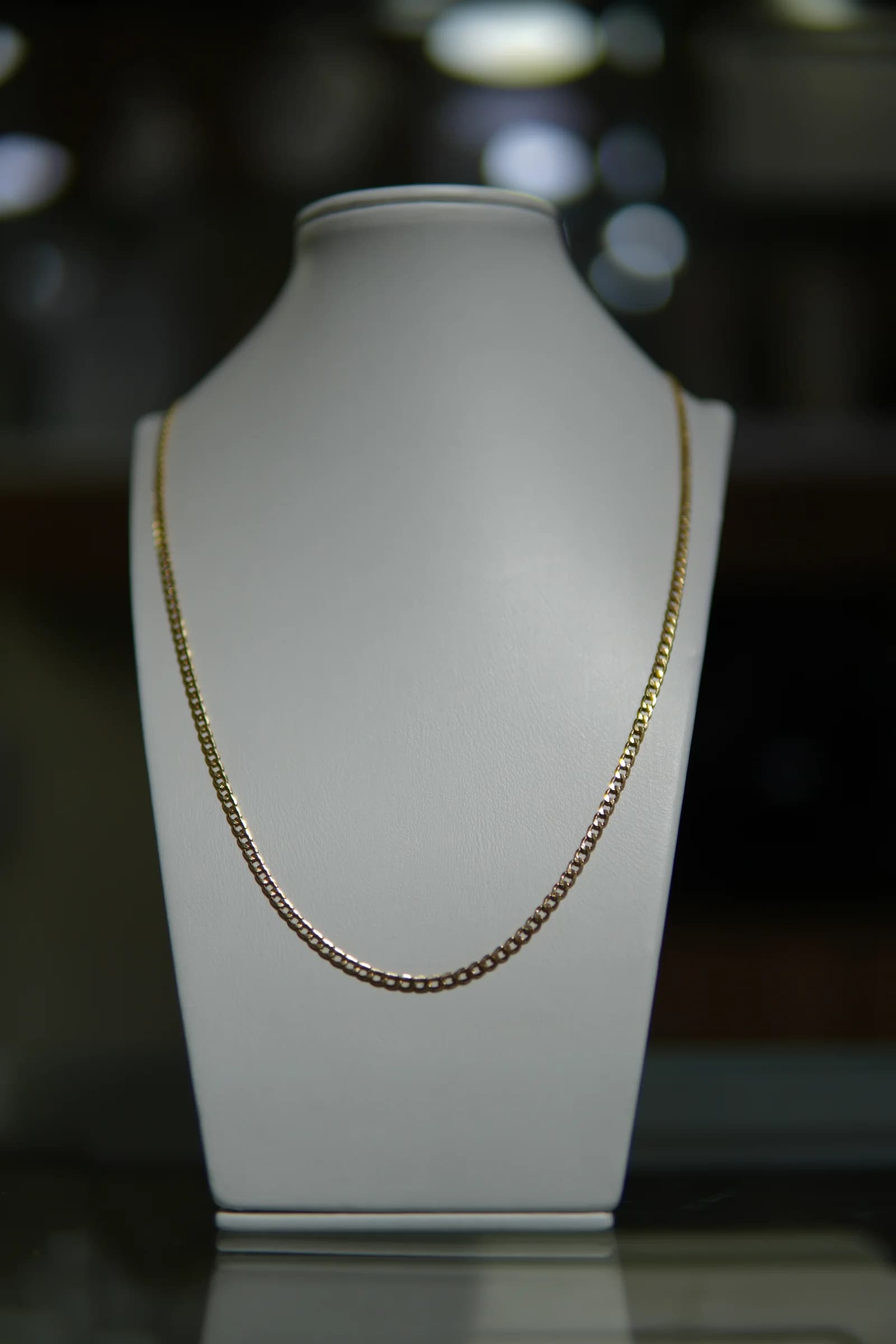 Cadena de eslabón marcado en oro amarillo 18k — vista 5